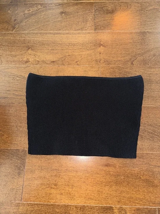 Aritzia Babaton Sculpt Knit Cropped Tube Top Black Medium - Picture 9 of 10